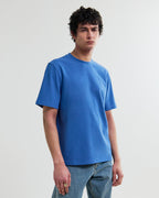 Wax London Dean Textured T-Shirt - French Blue