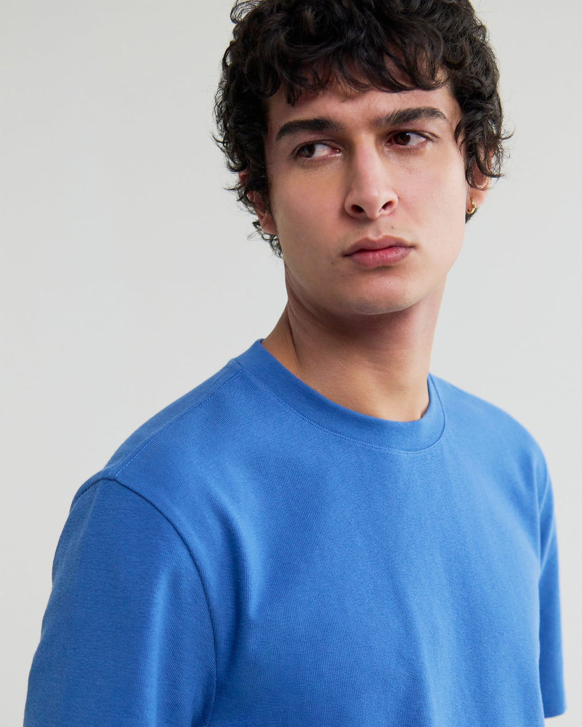 Wax London Dean Textured T-Shirt - French Blue