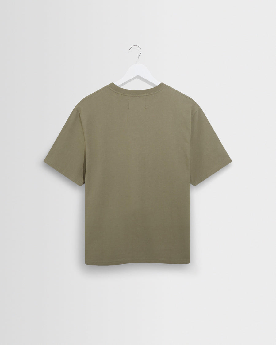Wax London Dean T-shirt med struktur i grøn på bøjle set forfra