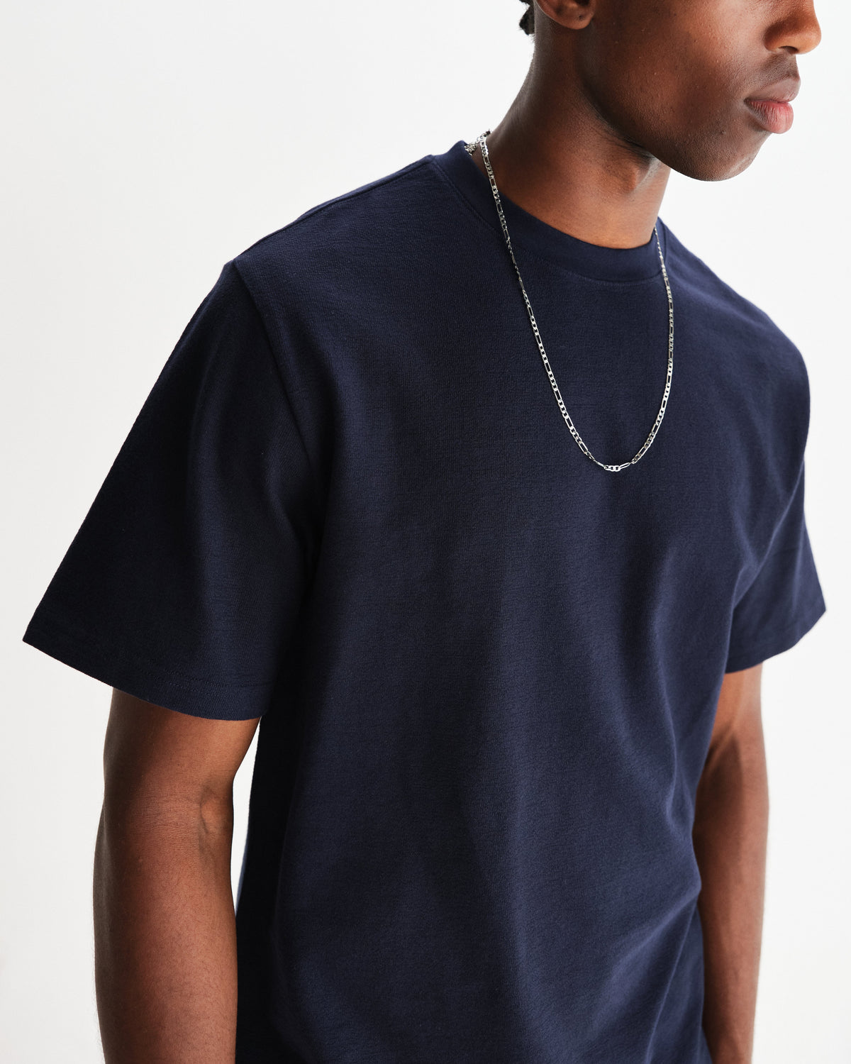 Wax London Dean Textured T-Shirt - Navy