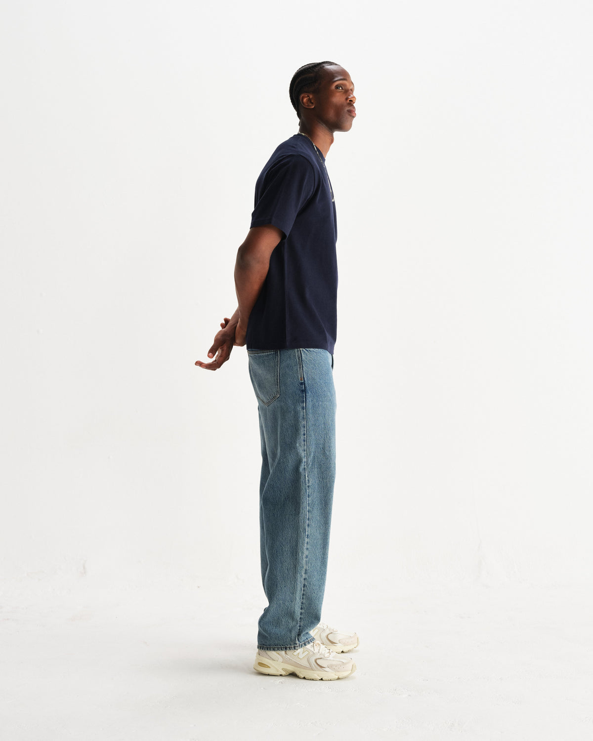 Wax London Dean Textured T-Shirt - Navy