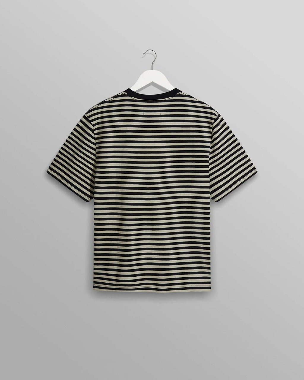 Dean - Navy/Ecru Striped Textured Organic Cotton T-Shirt - Supermen.dk