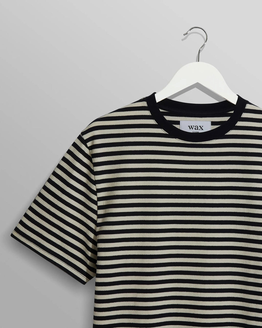 Dean - Navy/Ecru Striped Textured Organic Cotton T-Shirt - Supermen.dk