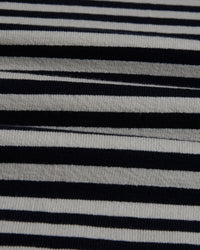 Dean - Navy/Ecru Striped Textured Organic Cotton T-Shirt - Supermen.dk