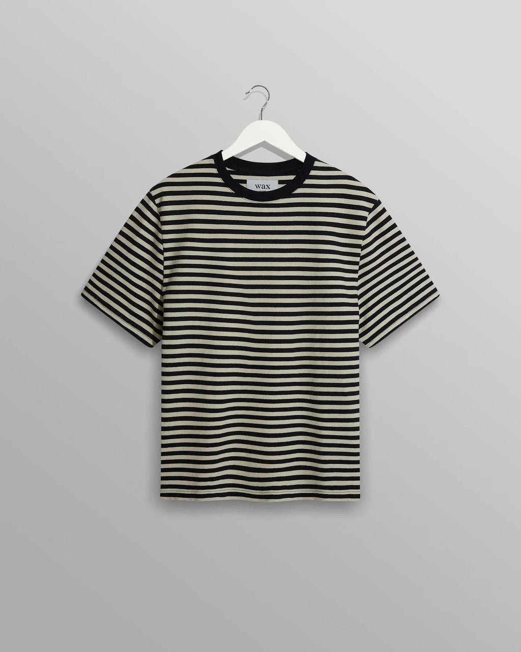 Dean - Navy/Ecru Striped Textured Organic Cotton T-Shirt - Supermen.dk