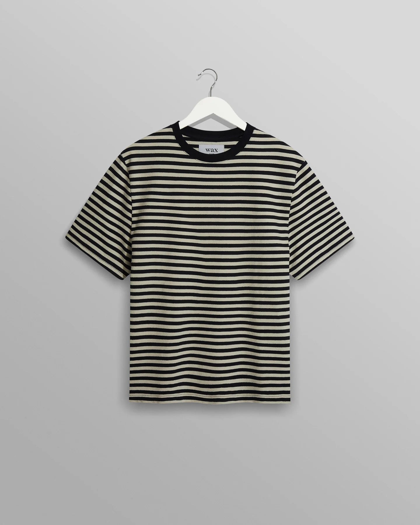 Dean - Navy/Ecru Striped Textured Organic Cotton T-Shirt - Supermen.dk