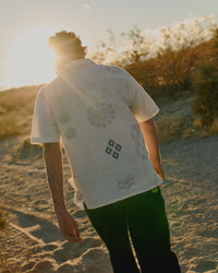Didcot - Ecru Doodle Embroidered Short - Sleeve Shirt - Supermen.dk