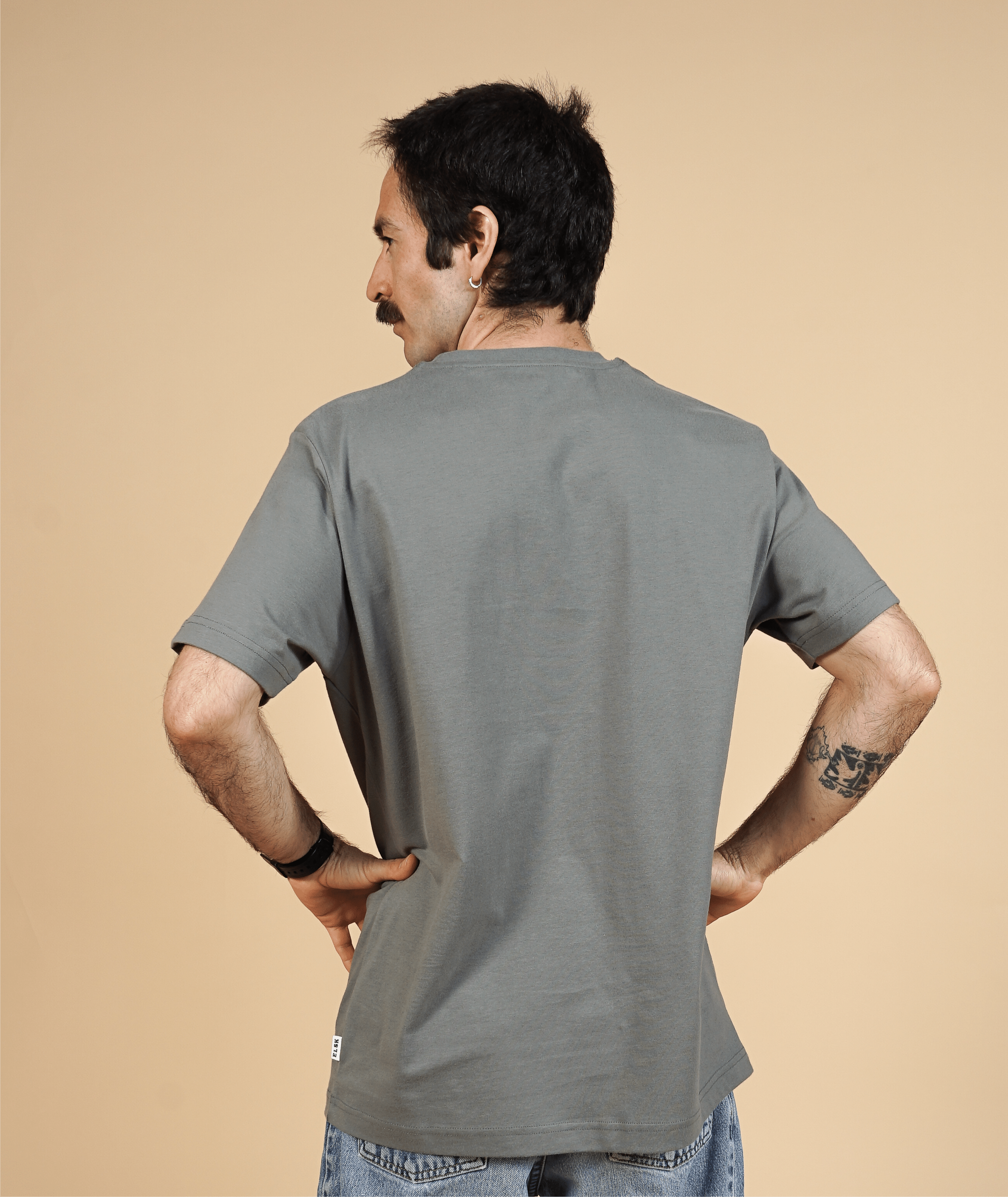 ELSK EARTH KARMA BRUSHED T - SHIRT Grey - Supermen.dk