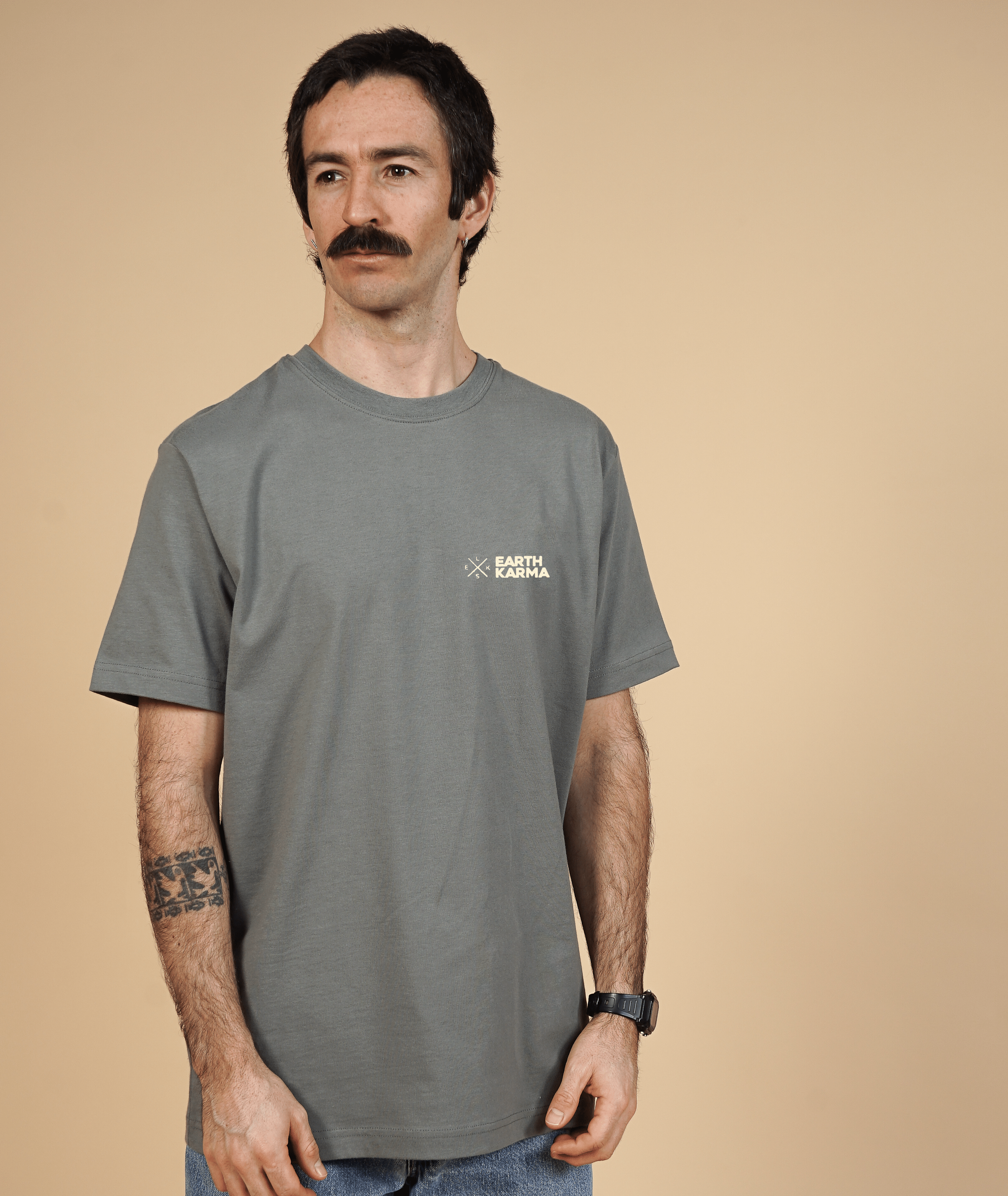 ELSK EARTH KARMA BRUSHED T-SHIRT Grey