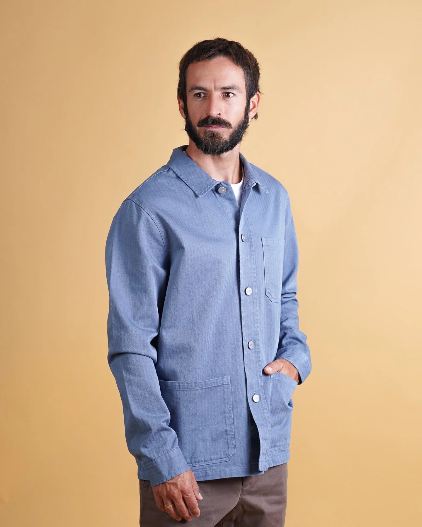 ELSK KILIAN MEN'S HERRINGBONE OVERSHIRT SB - Supermen.dk