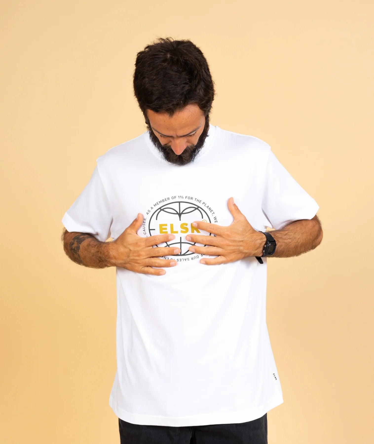 ELSK STATEMENT GLOBE MEN'S BRUSHED T - SHIRT - Supermen.dk