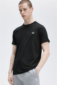 Fred Perry M3519 Ringer T-Shirt Black - Supermen.dk
