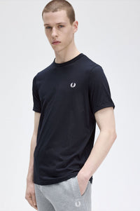 Fred Perry M3519 Ringer T-Shirt Navy - Supermen.dk