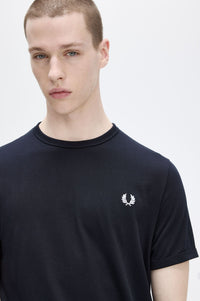 Fred Perry M3519 Ringer T-Shirt Navy - Supermen.dk