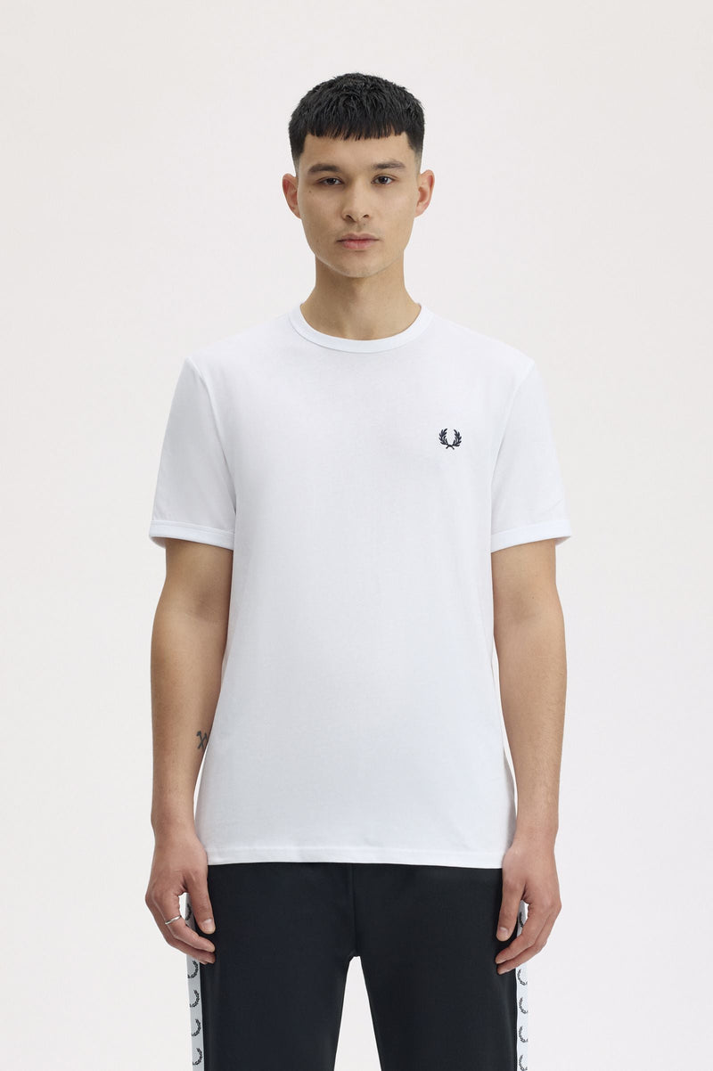 Fred Perry M3519 Ringer T-Shirt white - Supermen.dk