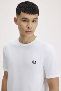 Fred Perry M3519 Ringer T-Shirt white - Supermen.dk