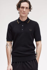 Fred Perry Pique Stitch Knitted Shirt - Supermen.dk