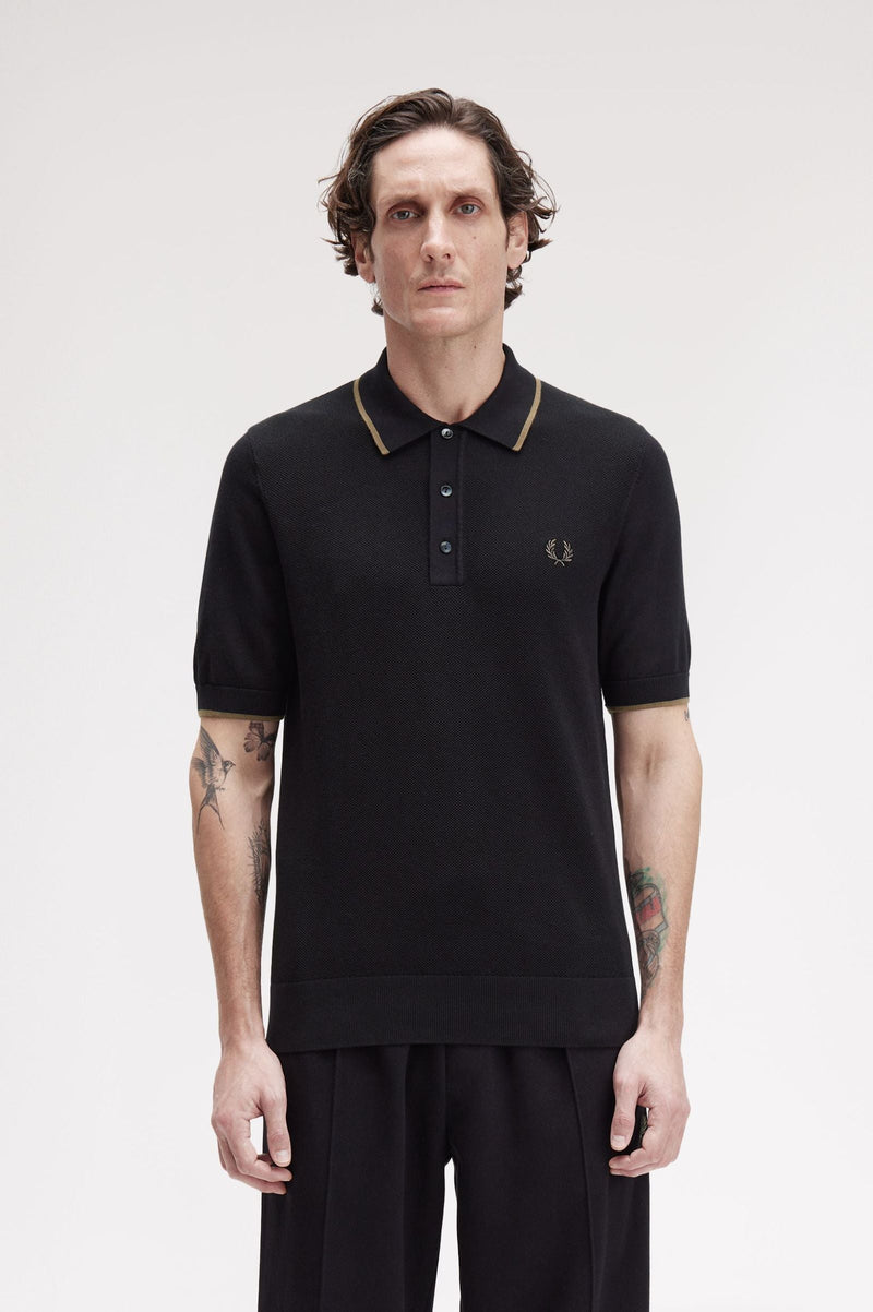 Fred Perry Pique Stitch Knitted Shirt - Supermen.dk