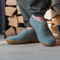 Glerups Tøffel/Slip - on med naturgummisål – Moss - Supermen.dk