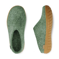 Glerups Tøffel/Slip - on med naturgummisål – Moss - Supermen.dk