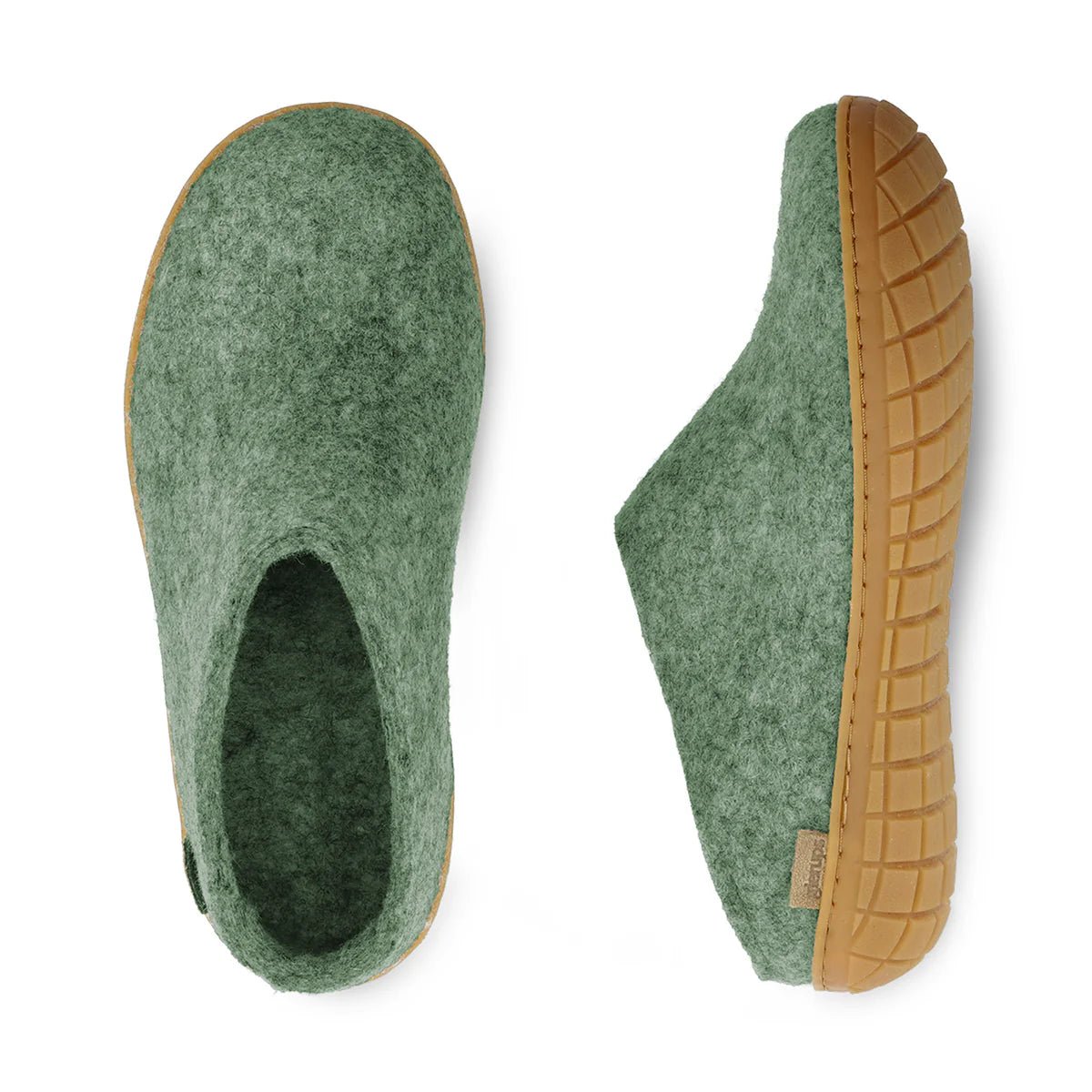Glerups Tøffel/Slip - on med naturgummisål – Moss - Supermen.dk