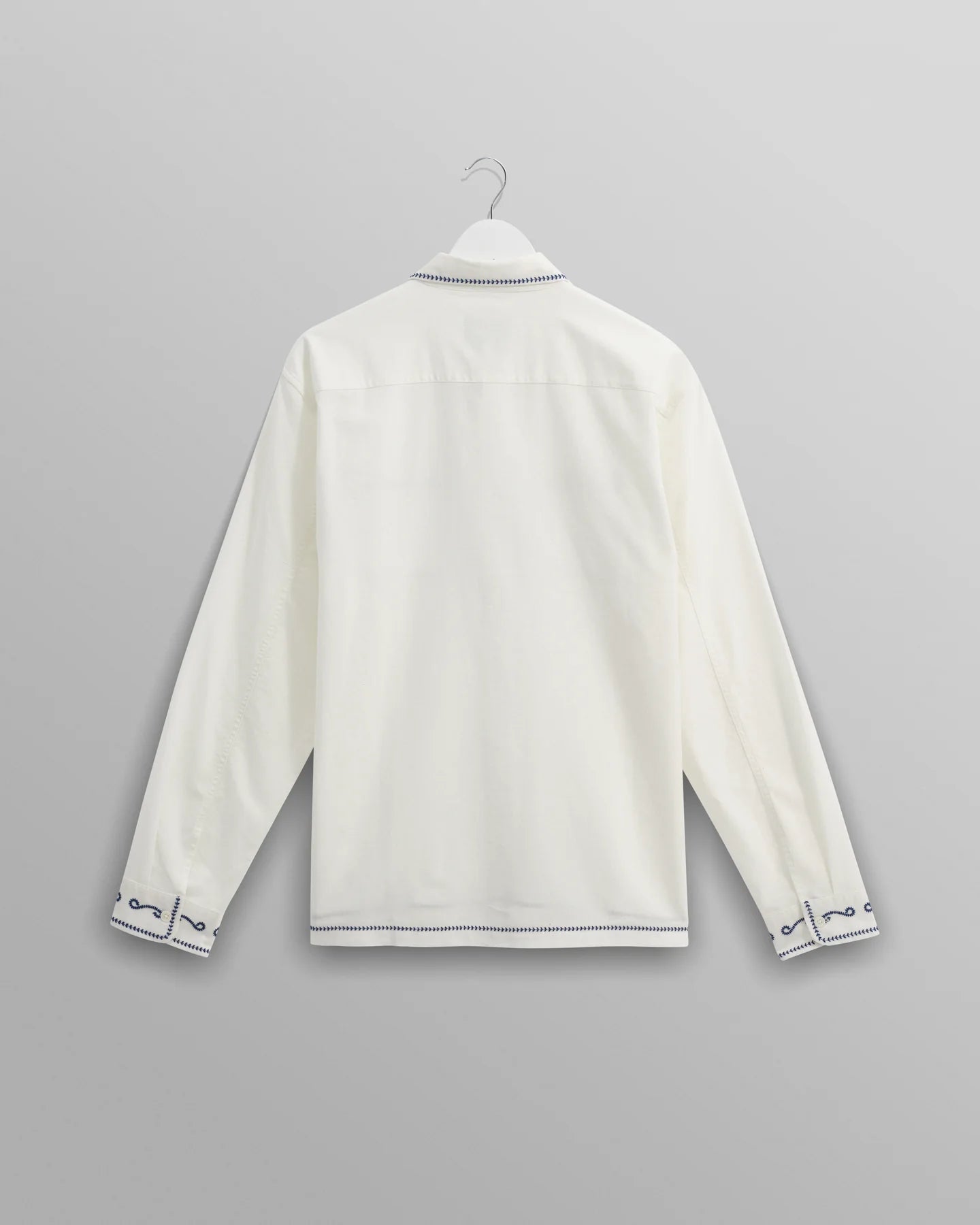 Haven - Ecru And Blue Embroidered Shirt - Supermen.dk