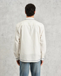 Haven - Ecru And Blue Embroidered Shirt - Supermen.dk