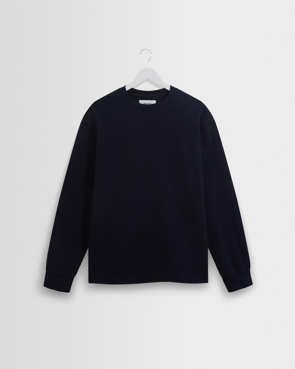Wax London Hayden langærmet T-shirt med struktur i navy – produktbillede
