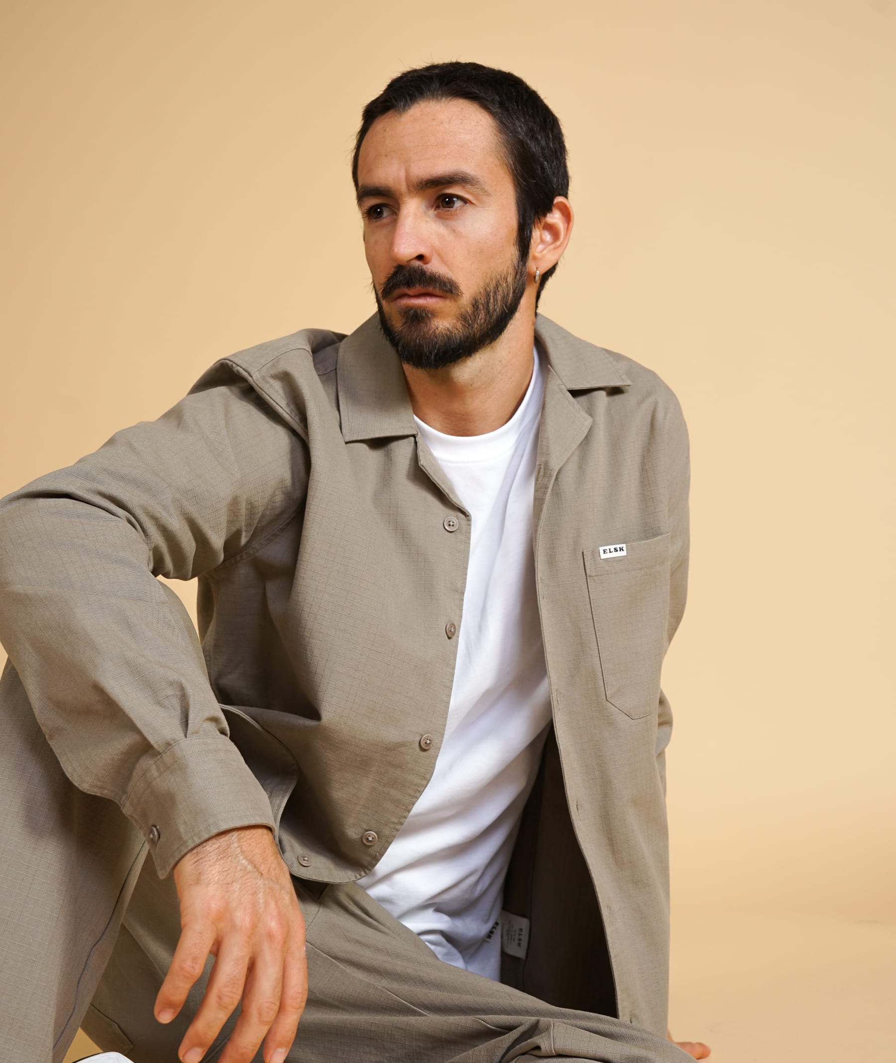 ELSK RIPSTOP MEN'S LS SHIRT CASHEW BEIGE