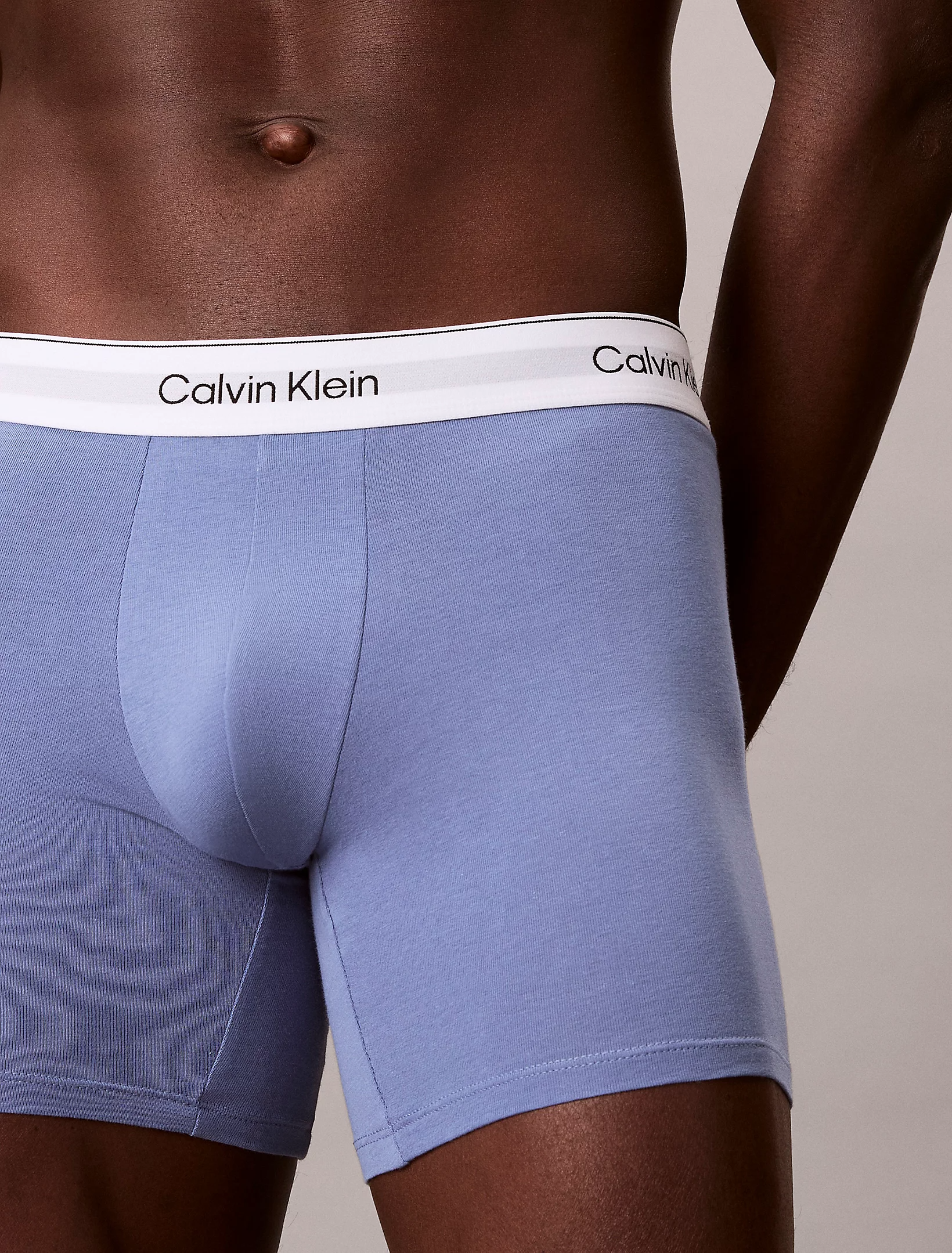 3 Pack Boxer Briefs - Icon Cotton Stretch - White/Blue Tulip/Turbulence