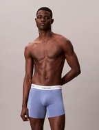 3 Pack Boxer Briefs - Icon Cotton Stretch - White/Blue Tulip/Turbulence