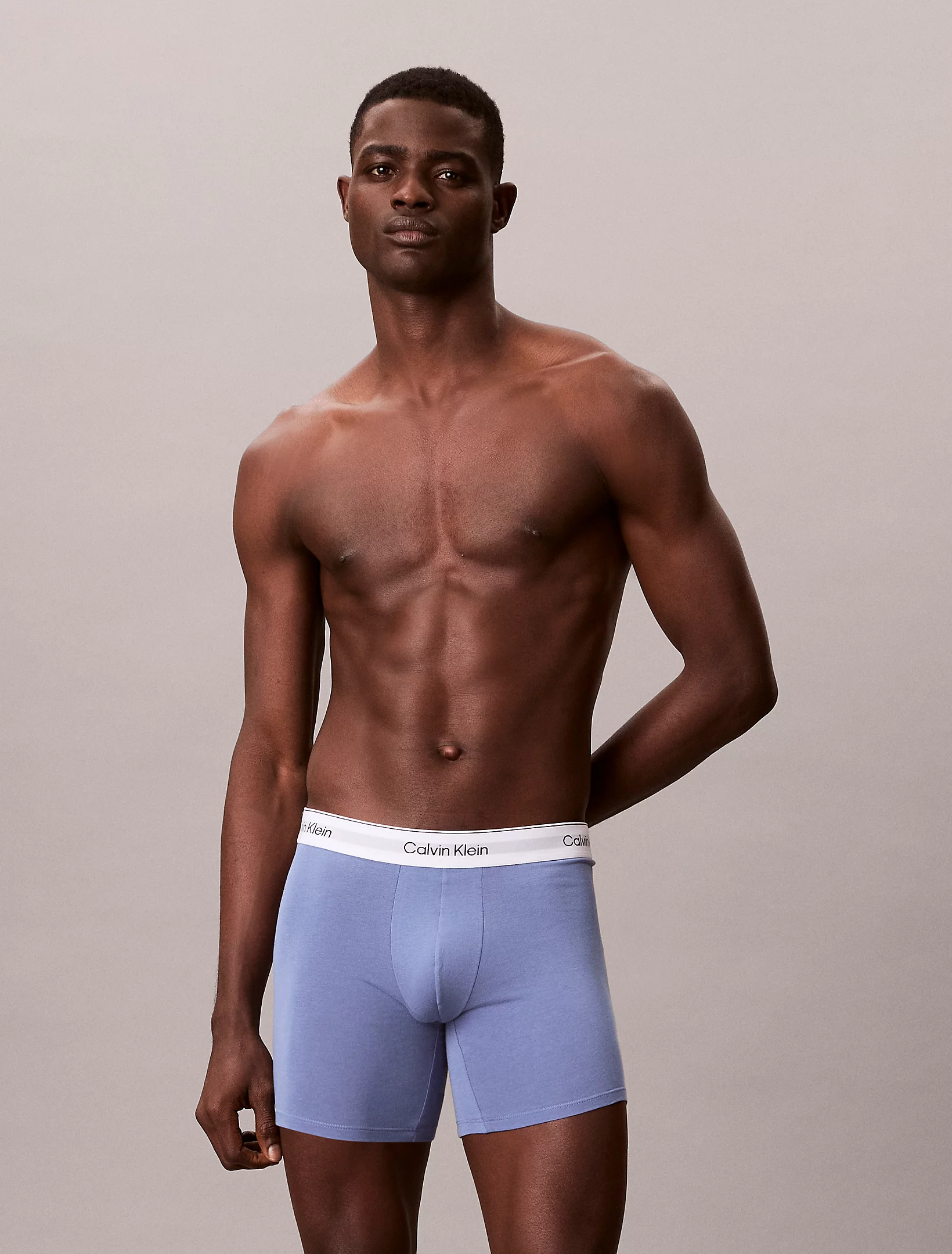 3 Pack Boxer Briefs - Icon Cotton Stretch - White/Blue Tulip/Turbulence