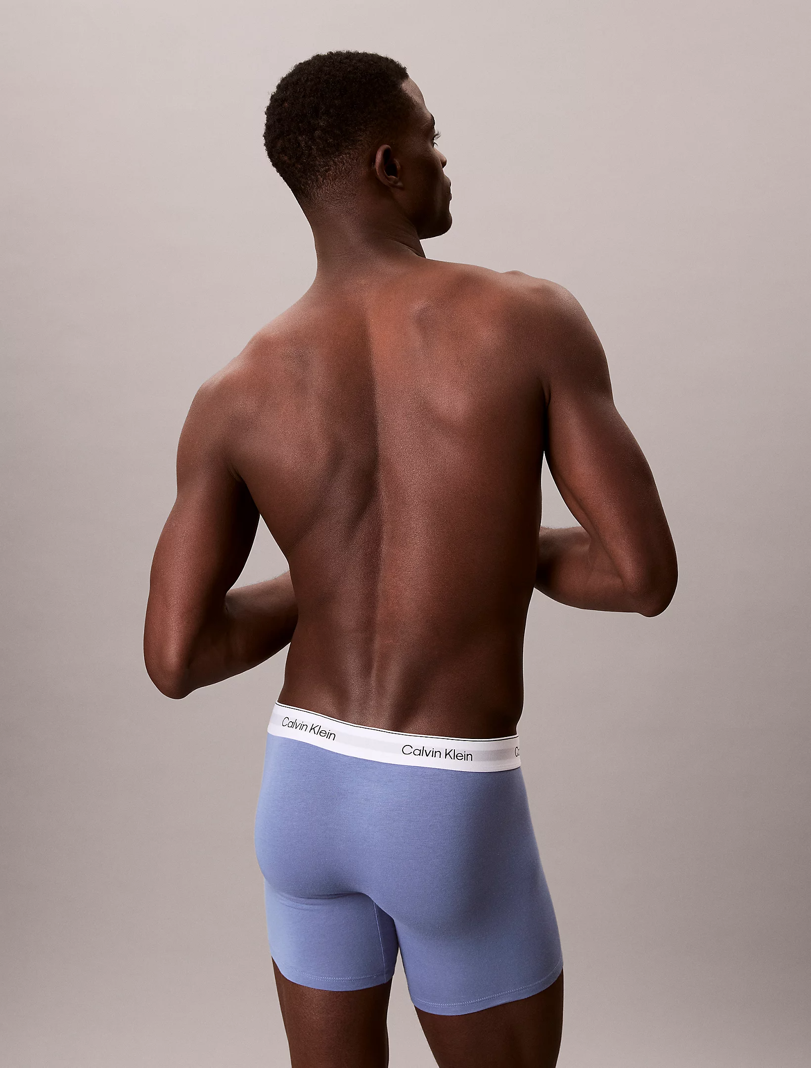 3 Pack Boxer Briefs - Icon Cotton Stretch - White/Blue Tulip/Turbulence