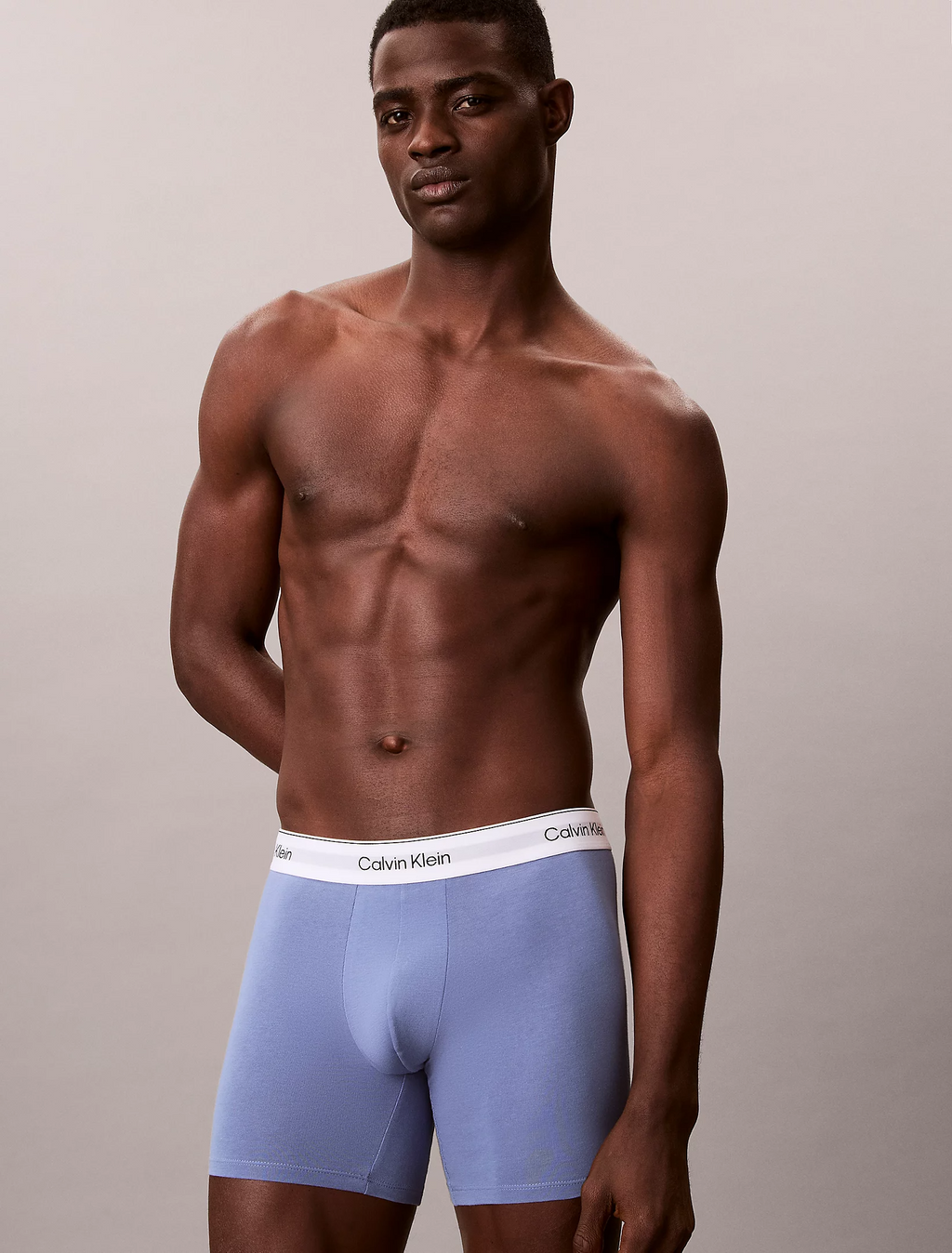 3 Pack Boxer Briefs - Icon Cotton Stretch - White/Blue Tulip/Turbulence