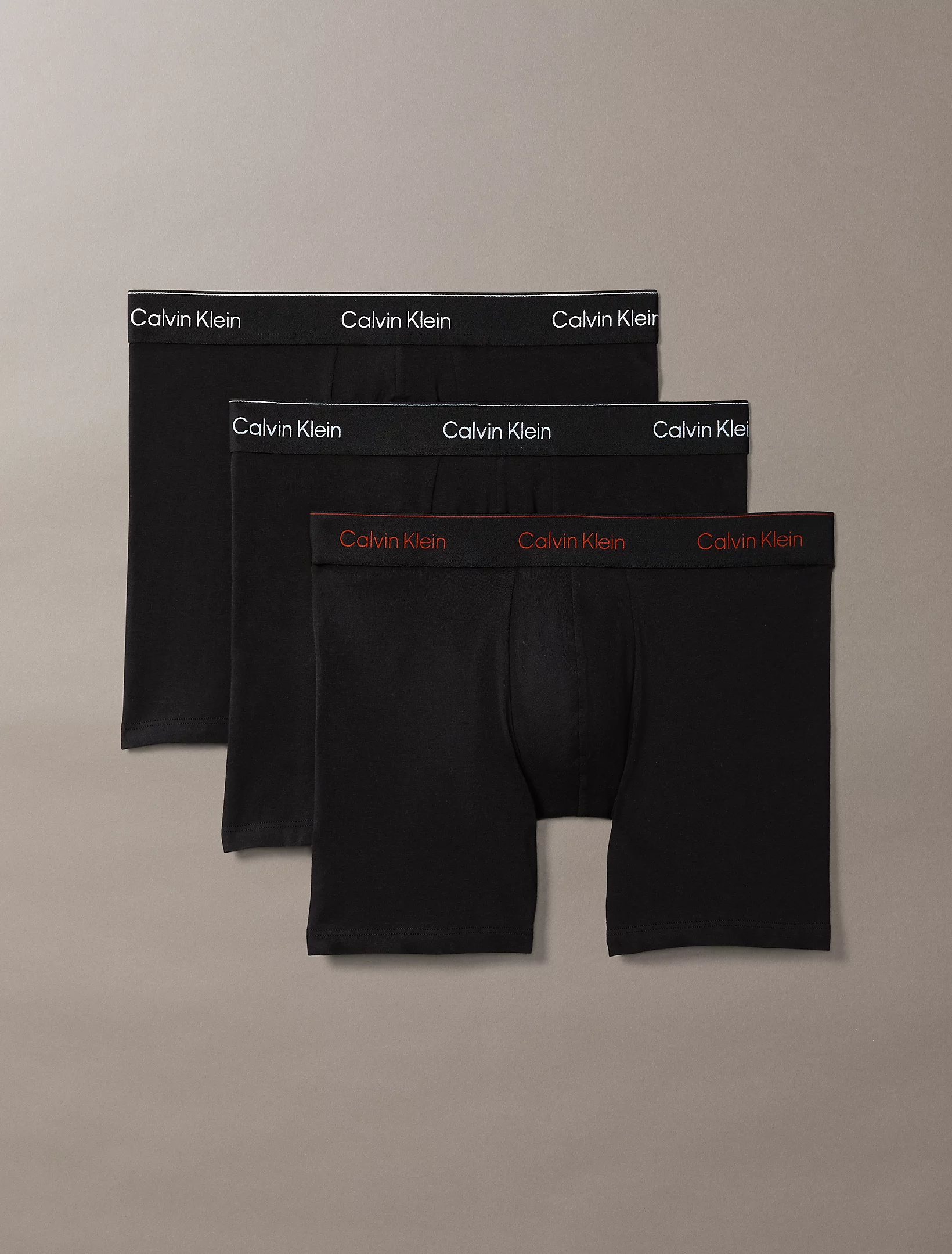 3 Pack Boxer Briefs - Icon Cotton Stretch - Black w/ Chalk logo/Black w/ Currie