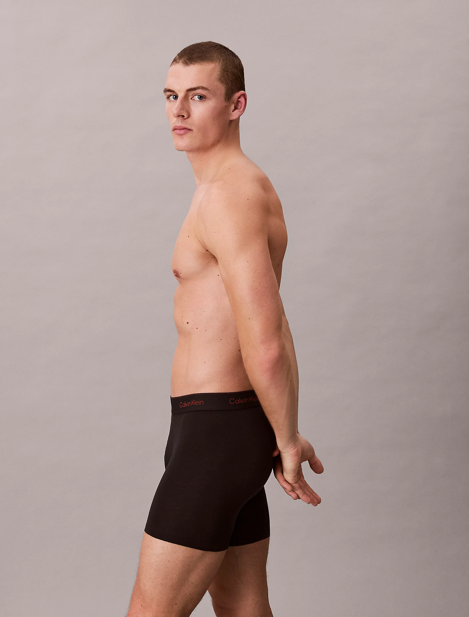 3 Pack Boxer Briefs - Icon Cotton Stretch - Black w/ Chalk logo/Black w/ Currie
