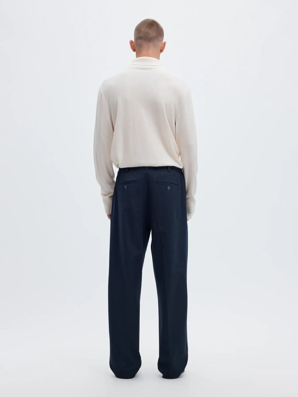 Selected 220-LOOSE FLEX PANTS Navy