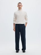 Selected 220-LOOSE FLEX PANTS Navy