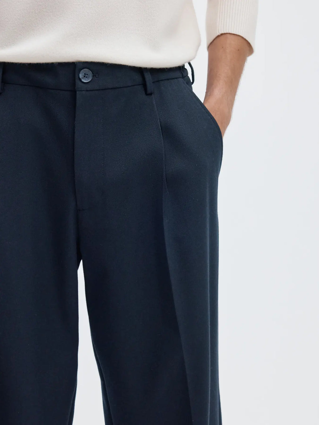 Selected 220-LOOSE FLEX PANTS Navy