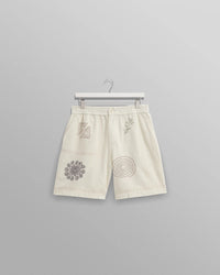 Kurt - Ecru Doodle Embroidered Shorts - Supermen.dk