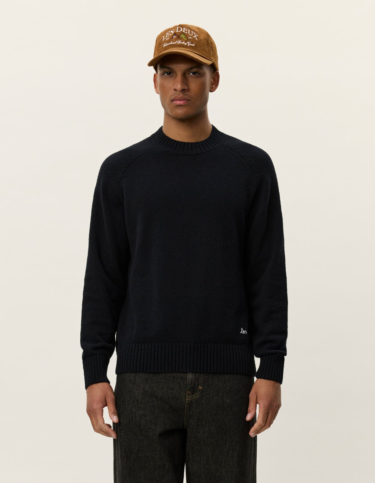 Les Deux Brad Roundneck Knit - sort - Supermen.dk