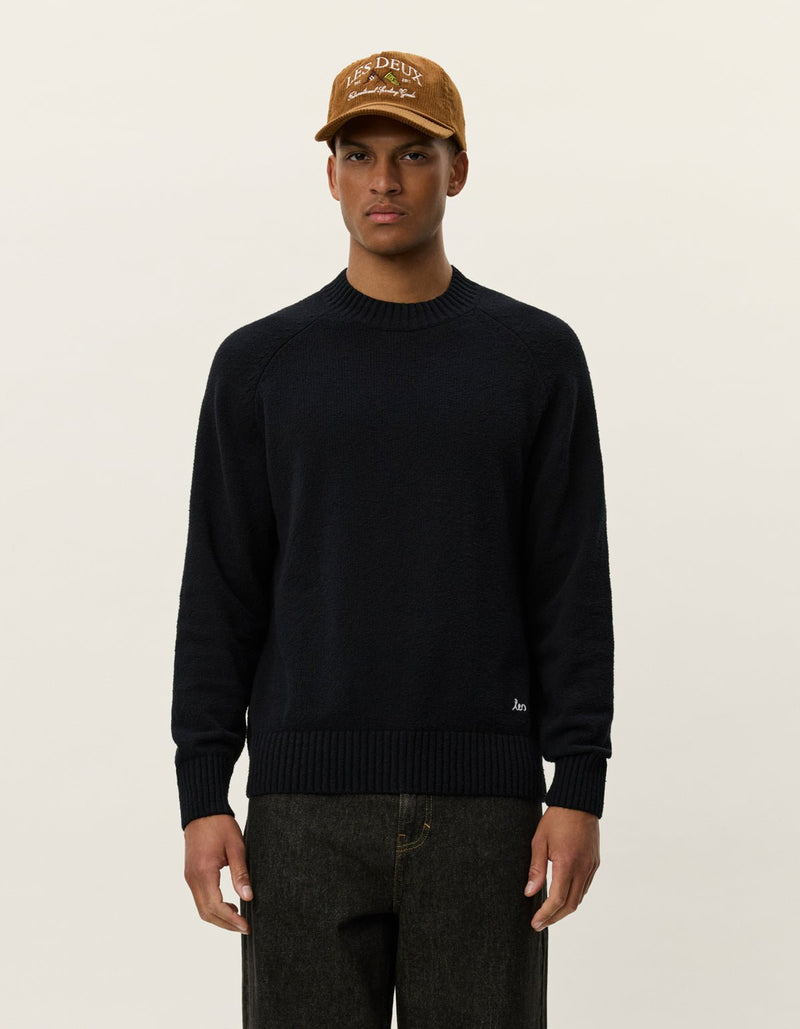 Les Deux Brad Roundneck Knit - sort - Supermen.dk