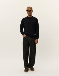 Les Deux Brad Roundneck Knit - sort - Supermen.dk