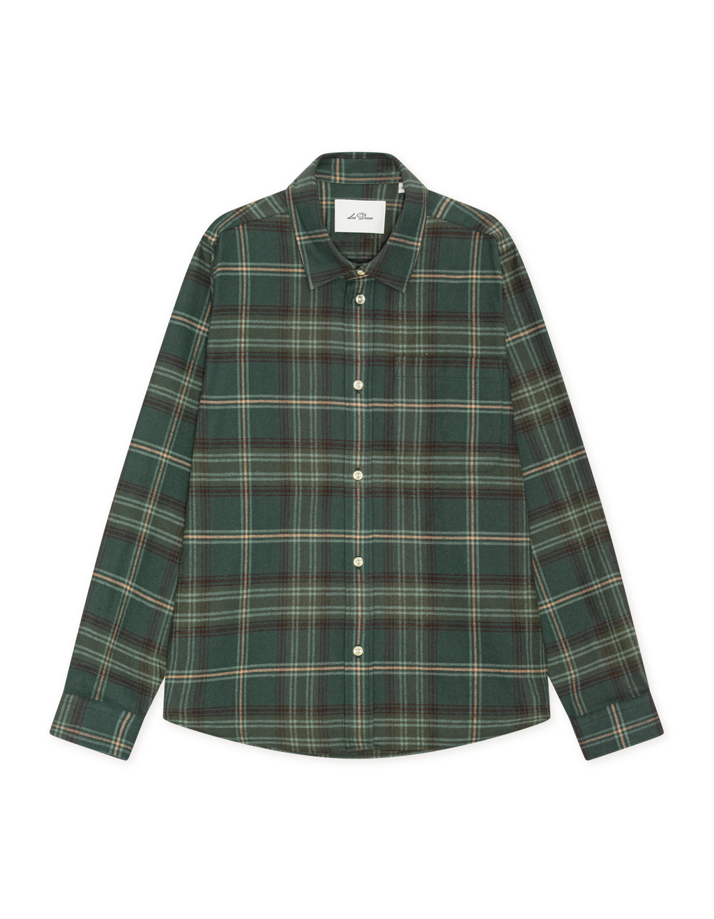Les Deux ternet overshirt i Darkest Spruce grøn – produktbillede forfra