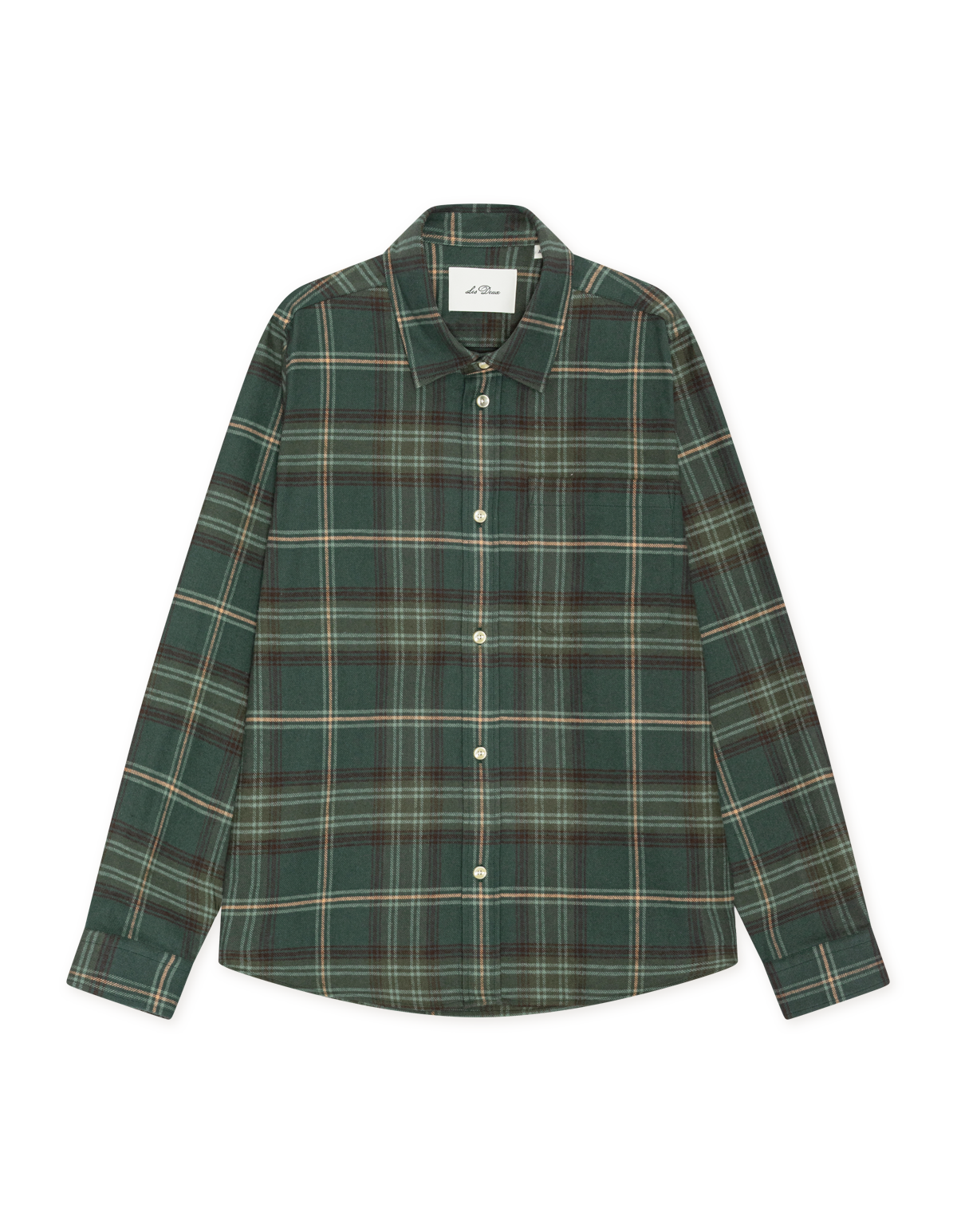 Les Deux ternet overshirt i Darkest Spruce grøn – produktbillede forfra