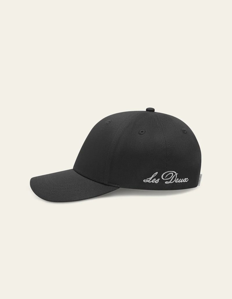 Les Deux Crew Organic Baseball Cap Black - Supermen.dk