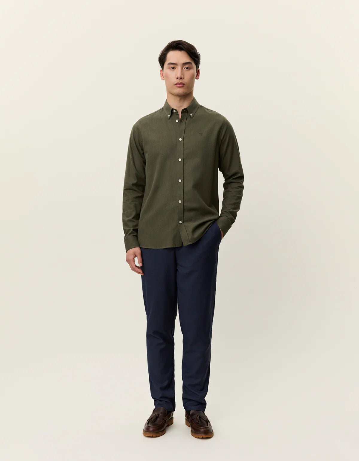 Les Deux Desert Reg Shirt Olive Night - Supermen.dk