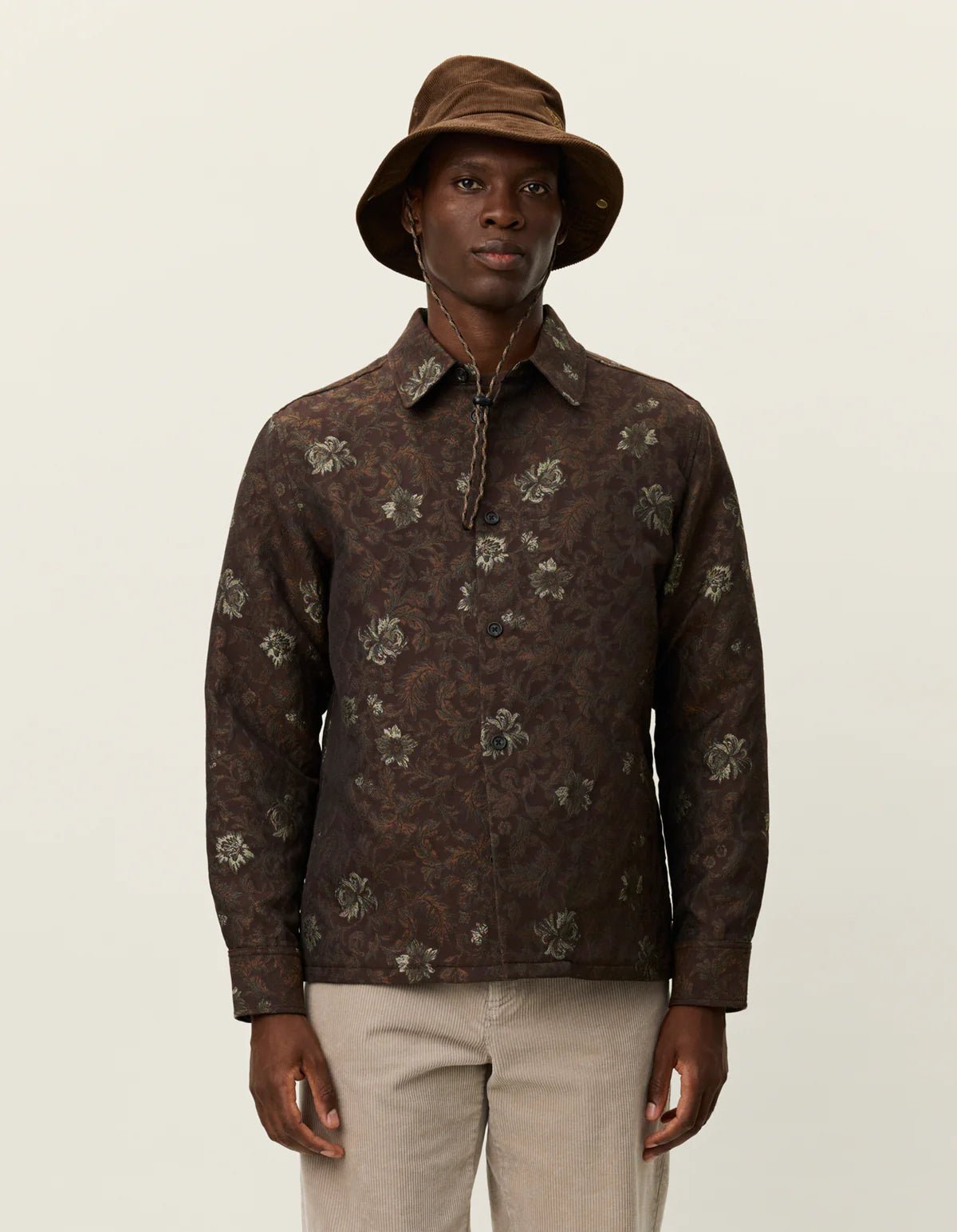 Les Deux Kaleb Flower Jacquard Overshirt - Supermen.dk