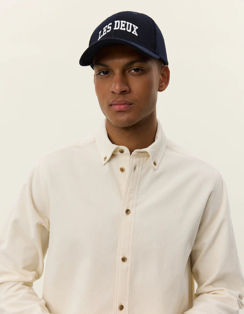 Les Deux Konrad Pinwale Corduroy Shirt - Ivory - Supermen.dk