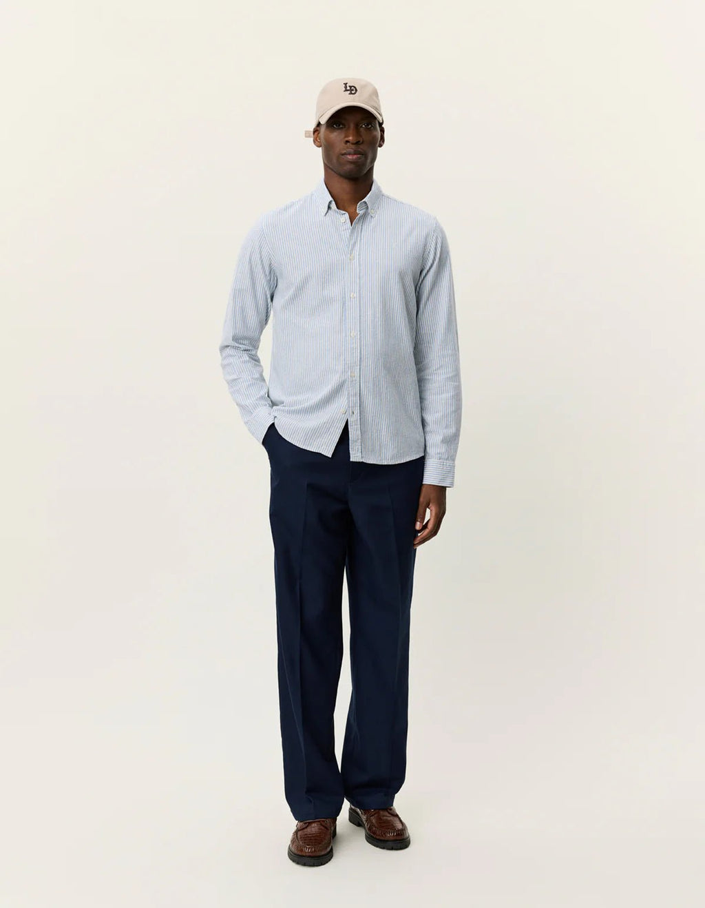 Les Deux Konrad Stripe Cotton Linen Shirt Allure - Supermen.dk